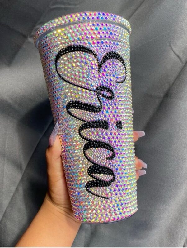 Personalised Rhinestone Tumbler – Custom Bling Cup with Name (Limited Edition)