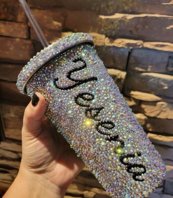 Personalised Rhinestone Tumbler – Custom Bling Cup with Name (Limited Edition)