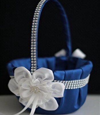 Royal Blue & White Flower Girl Basket – Top 1 Elegant Wedding Pick
