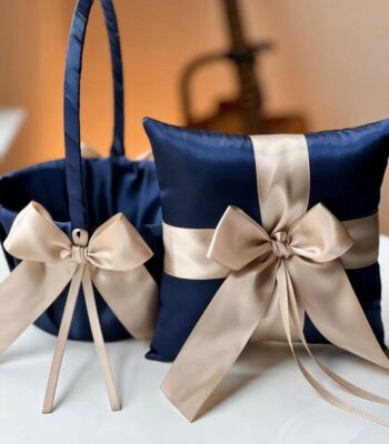 Basket & Pillow Set for Weddings – Elegant 2-Piece Ceremony Duo