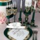 Wedbie 10-Piece Rhinestone Wedding Set – Personalised Wine Glasses, Server, Plate & Candles