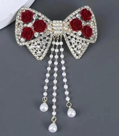 Shine at every wedding & party with Wedbie Premium Hair Bow. A luxury rhinestone hair accessory perfect for brides, bridesmaids, and glamorous events.