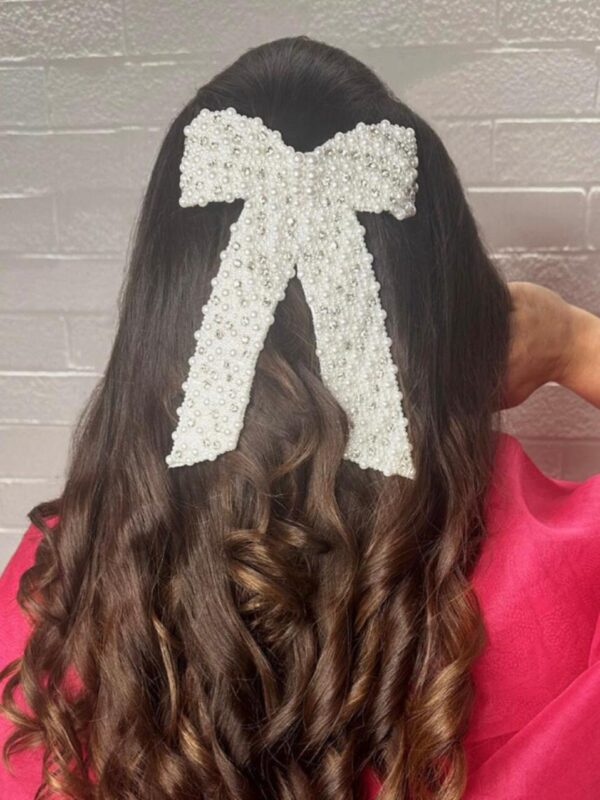 Shine at every wedding & party with Wedbie Premium Hair Bow. A luxury rhinestone hair accessory perfect for brides, bridesmaids, and glamorous events.